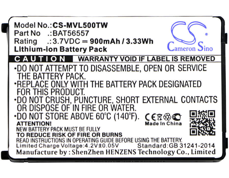 3.7V, Li-ion, 900mAh, Two-Way Radio battery fits Motorola, 56557, Cls1000, Cls1100, 3.33Wh Two-Way Radio Cameron Sino Technology Limited