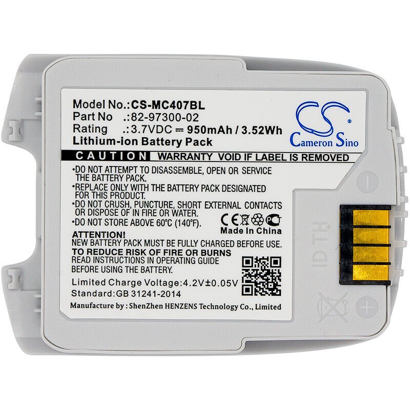 Barcode Scanner Battery For Motorola, Cs4070, Cs4070-sr, 3.7v, 950mah - 3.52wh Barcode Scanner Cameron Sino Technology Limited