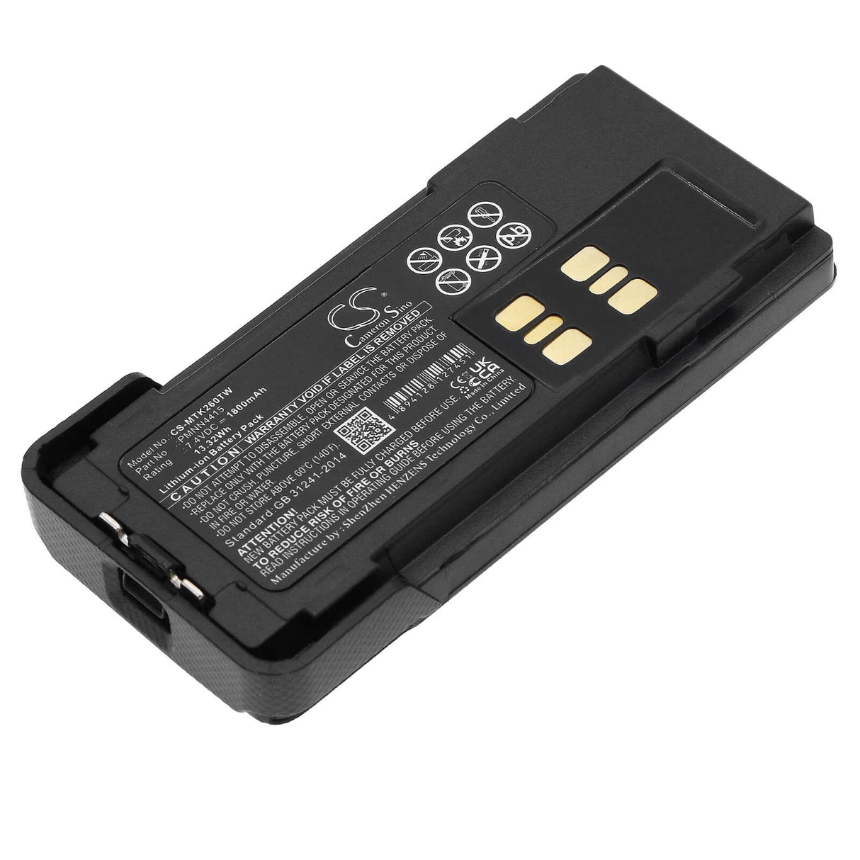 7.4V, Li-ion, 1800mAh, Two-Way Radio battery fits Motorola, Pmnn441, Dp2000, Dp2400, 13.32Wh Two-Way Radio Cameron Sino Technology Limited