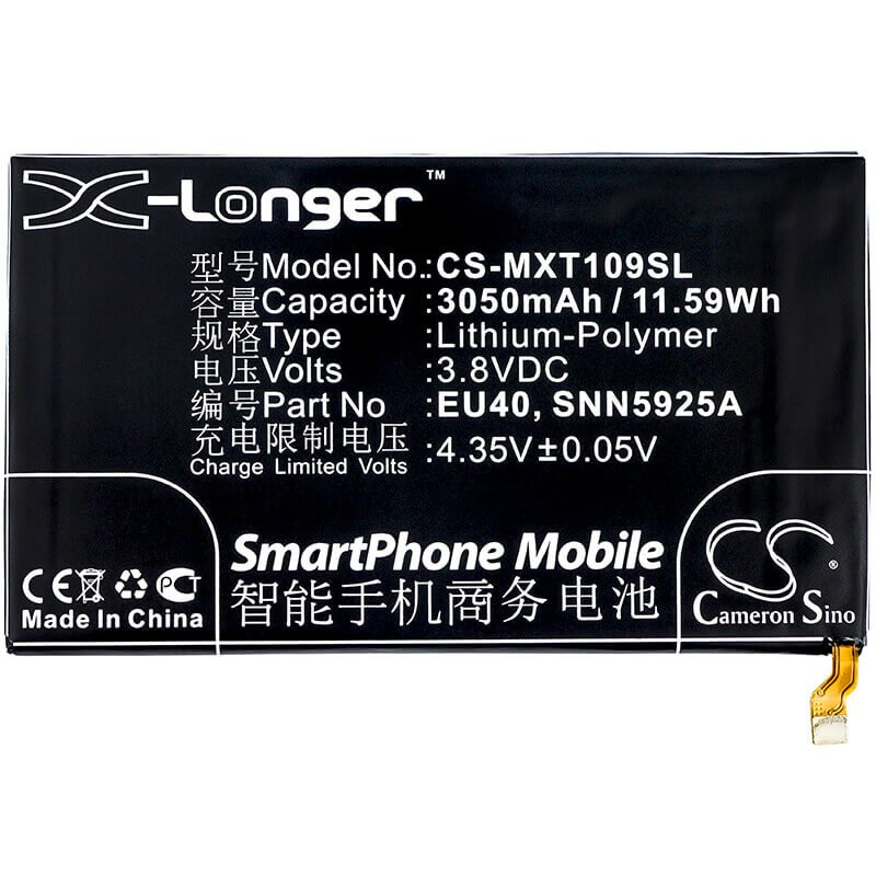 3,8V, Li-Polymère, 3050mAh, batterie de smartphone compatible avec Motorola, Eu40, Droid Maxx, Droid Ultra Xt1080, 11,59Wh Mobile, Smartphone Cameron Sino Technology Limited (Smartphone)