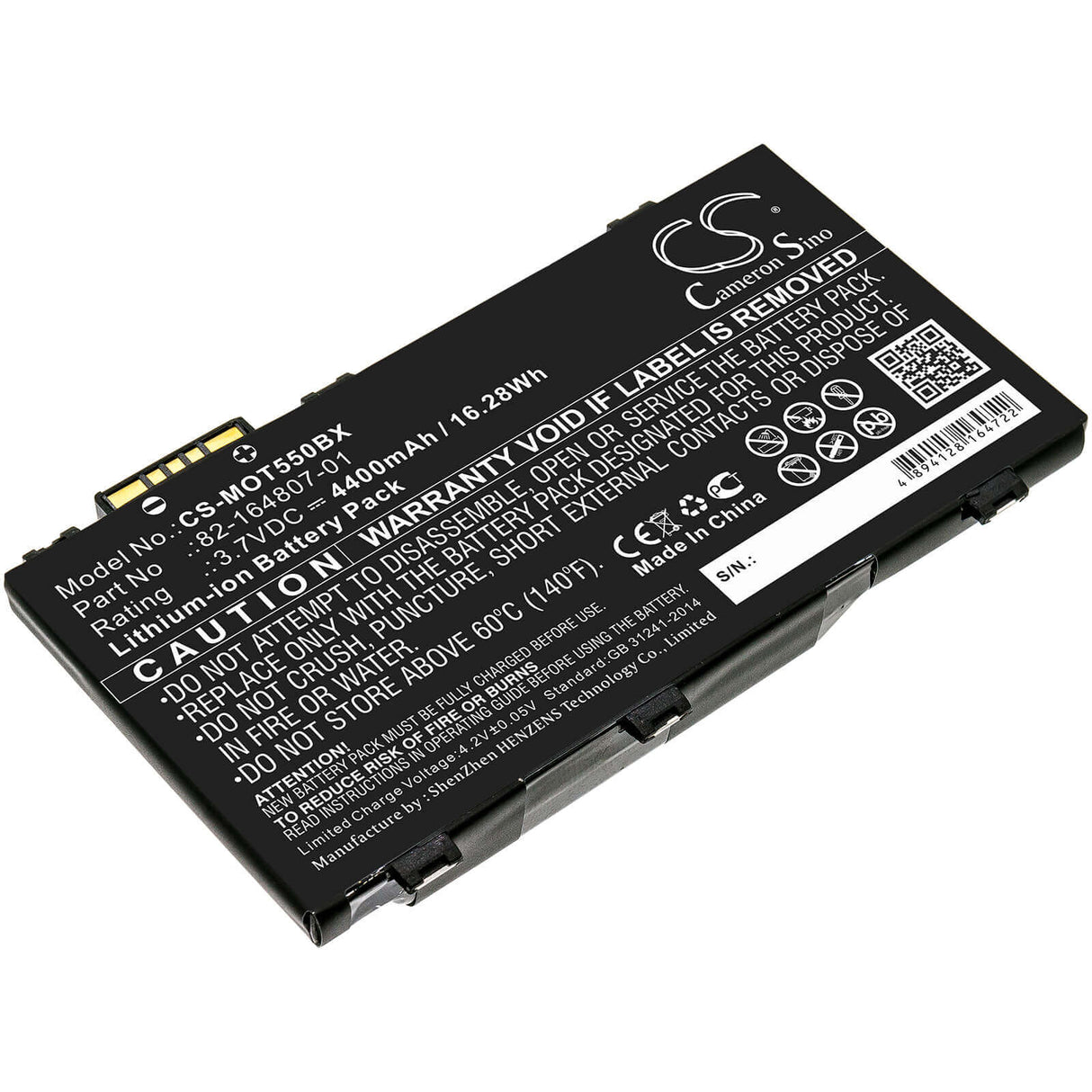 Batterie de scanner de codes-barres pour Motorola, Es85, Es85xx, Mc36 3.7v, 4400mah - 16.28wh Scanner de codes-barres Cameron Sino Technology Limited