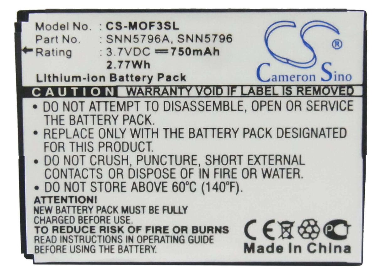 3.7V, Li-ion, 750mAh, SmartPhone battery fits Motorola, Bd50, Em25, Em325, 2.78Wh Mobile, SmartPhone Cameron Sino Technology Limited (Smartphone)