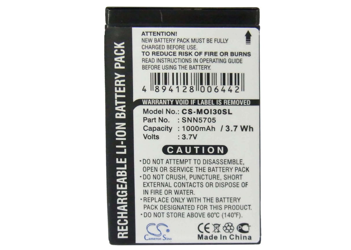 3,7V, Li-ion, 1000mAh, batterie pour smartphone compatible avec Motorola, Snn5705, I205, I215, 3,7Wh Mobile, Smartphone Cameron Sino Technology Limited (Smartphone)