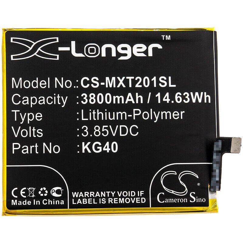 3.85V, Li-Polymer, 3800mAh, SmartPhone battery fits Motorola, Kg40, G8 Play, Moto G Fast, 14.63Wh Mobile, SmartPhone Cameron Sino Technology Limited (Smartphone)
