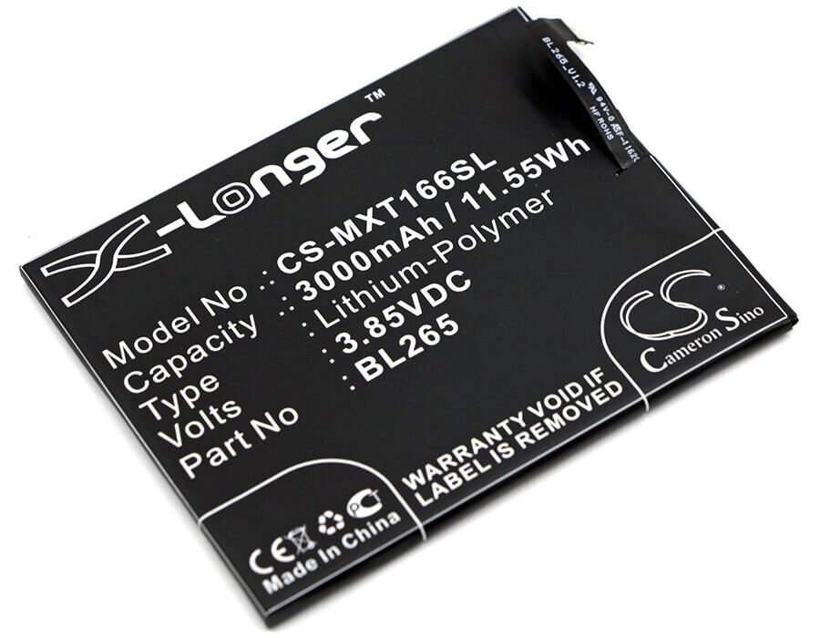 3.85V, Li-Polymer, 3000mAh, SmartPhone battery fits Motorola, Bl265, Kung-fu, Moto M, 11.55Wh Mobile, SmartPhone Cameron Sino Technology Limited (Smartphone)