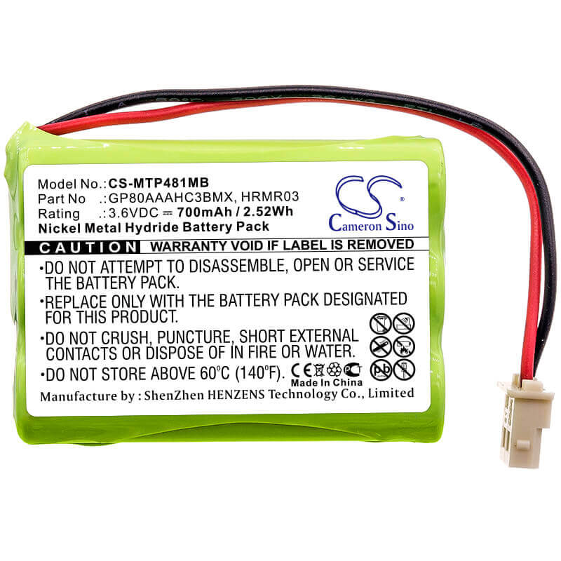 Batterie de Babyphone Pour De Nombreux Modèles & Applications, Mbp481, Mbp482 3.6v, 700mah - 2.52wh BabyPhone Cameron Sino Technology Limited