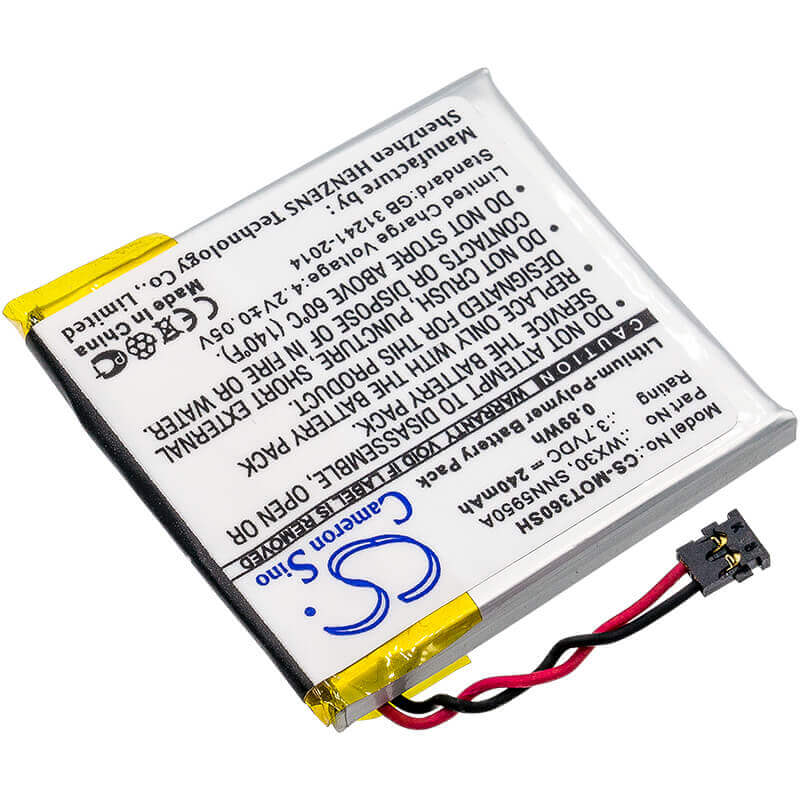 3.7V, Li-Polymer, 240mAh, Smartwatch battery fits Motorola, Snn5950a, Moto 360, 0.89Wh Smartwatch Cameron Sino Technology Limited