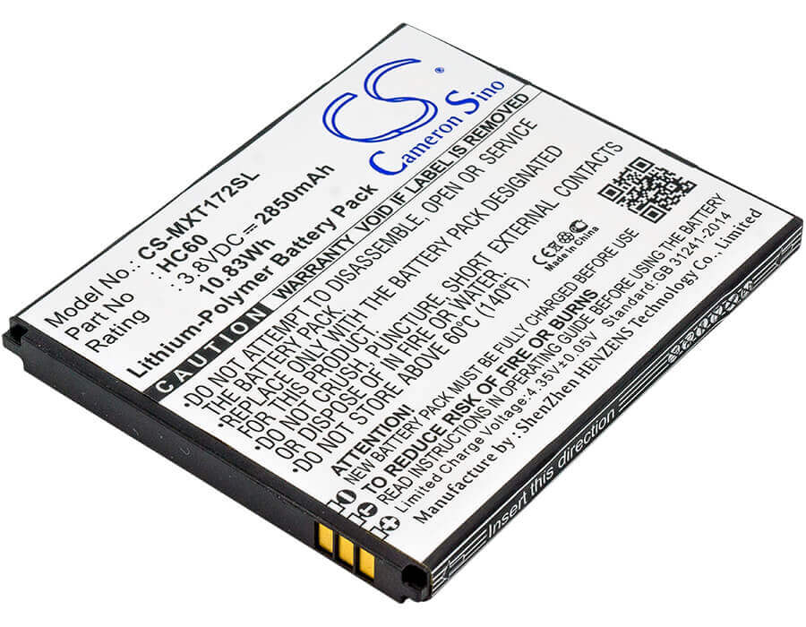 3.8V, Li-Polymer, 2850mAh, SmartPhone battery fits Motorola, Hc60, Moto C Plus, Moto C Plus Dual Sim, 10.83Wh Mobile, SmartPhone Cameron Sino Technology Limited (Smartphone)
