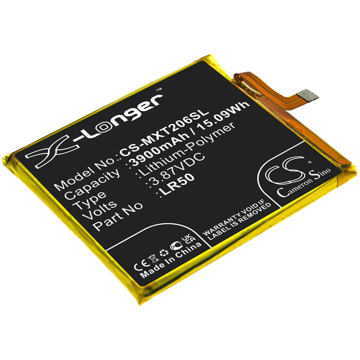 3.87V, Li-Polymer, 3900mAh, SmartPhone battery fits Motorola, Lr50, Moto Edge, Moto Edge 5g, 15.09Wh Mobile, SmartPhone Cameron Sino Technology Limited (Smartphone)