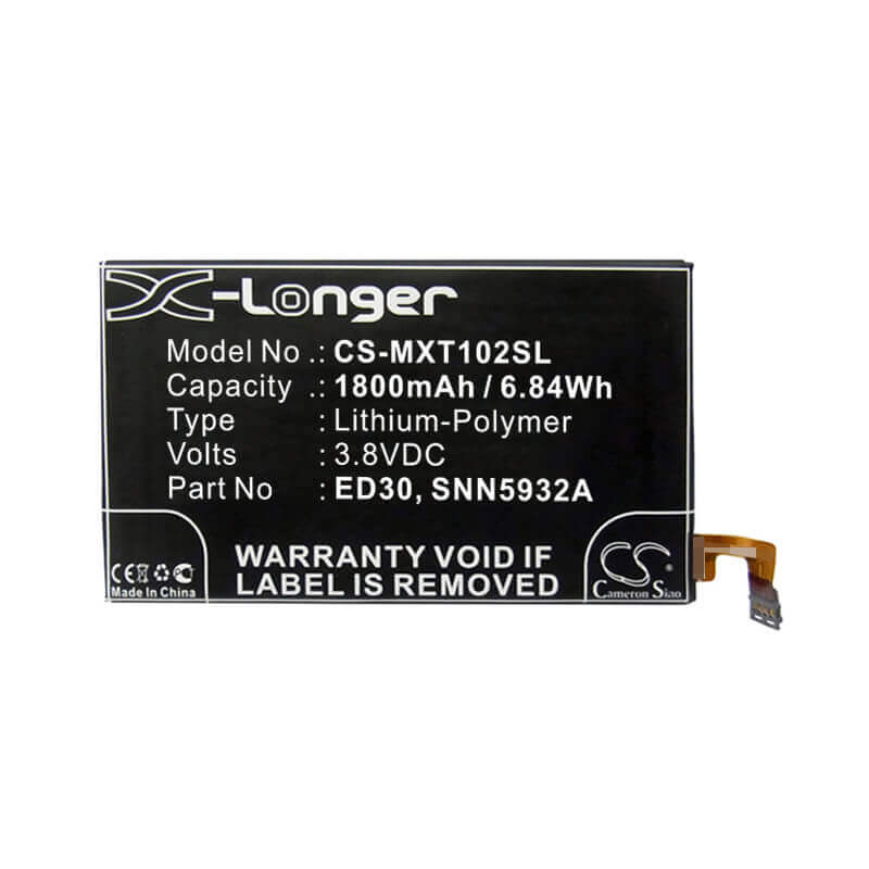 3.8V, Li-Polymer, 1800mAh, SmartPhone battery fits Motorola, Ed30, Moto G, Moto G 2nd, 6.84Wh Mobile, SmartPhone Cameron Sino Technology Limited (Smartphone)
