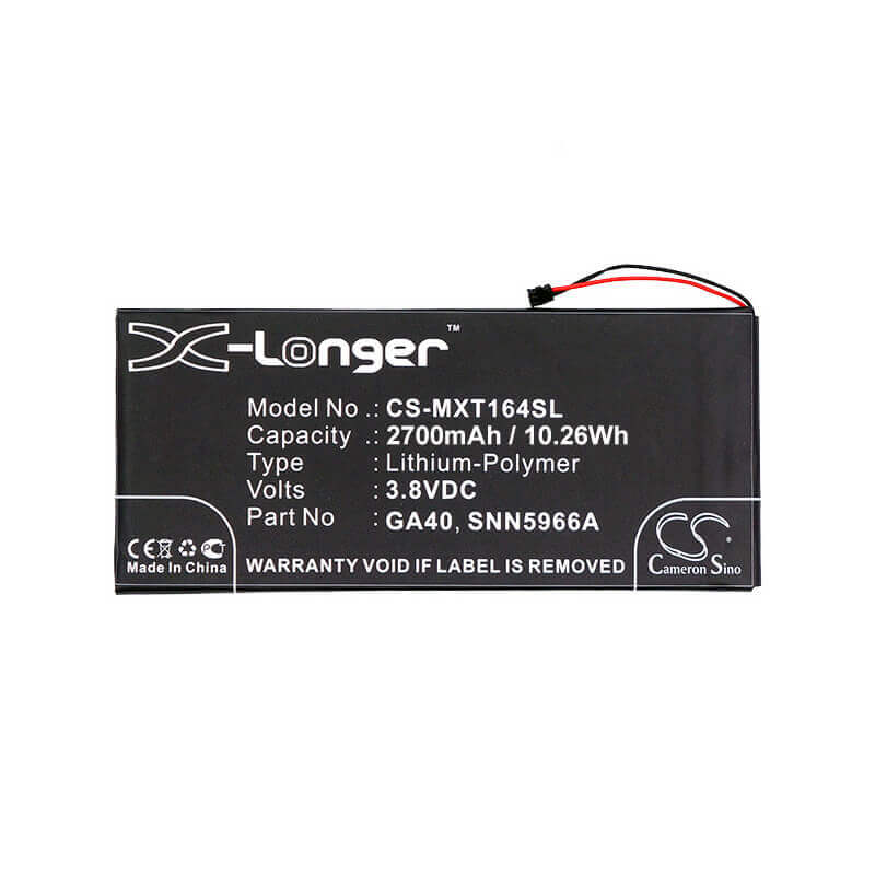 3.8V, Li-Polymer, 2700mAh, SmartPhone battery fits Motorola, Ga40, Moto G4, Moto G4 Plus, 10.26Wh Mobile, SmartPhone Cameron Sino Technology Limited (Smartphone)