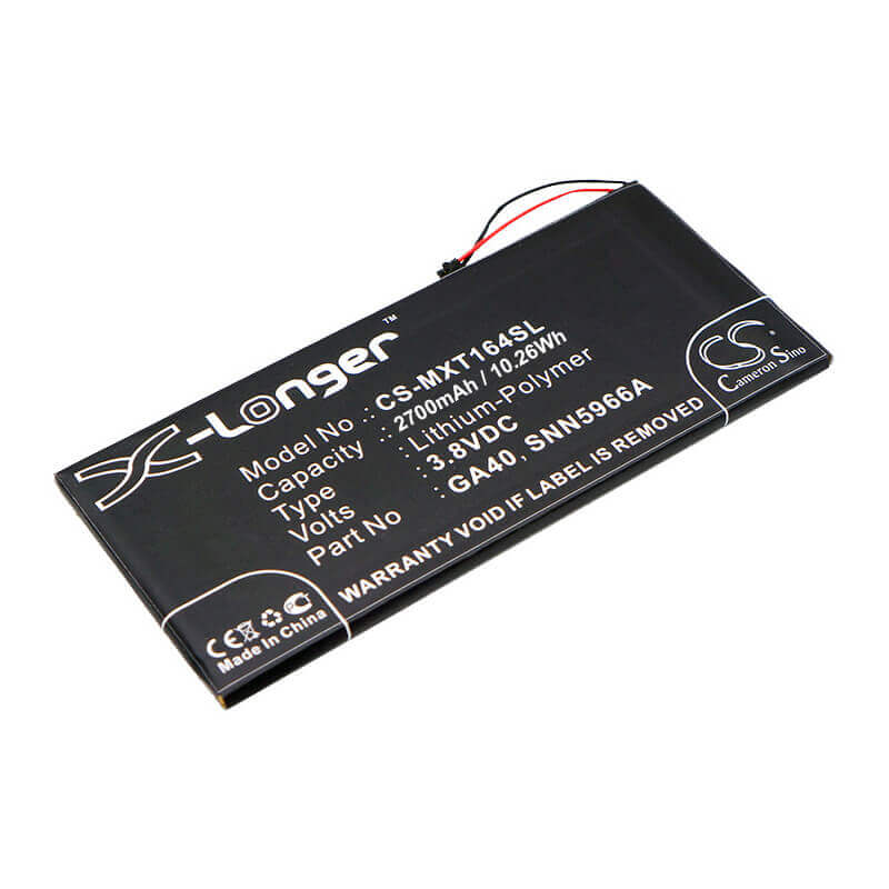 3.8V, Li-Polymer, 2700mAh, SmartPhone battery fits Motorola, Ga40, Moto G4, Moto G4 Plus, 10.26Wh Mobile, SmartPhone Cameron Sino Technology Limited (Smartphone)