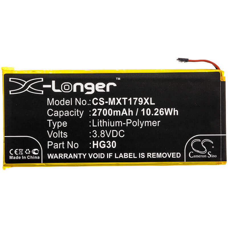3.8V, Li-Polymer, 2700mAh, SmartPhone battery fits Motorola, Hg30, Moto G5s, Moto G6, 10.26Wh Mobile, SmartPhone Cameron Sino Technology Limited (Smartphone)