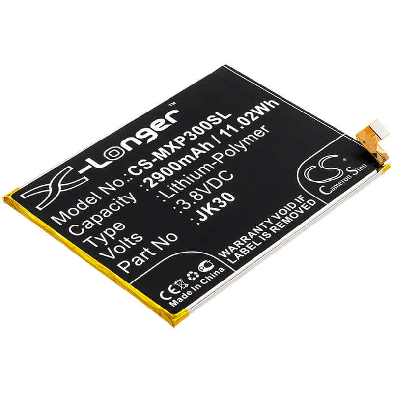 3.8V, Li-Polymer, 2900mAh, SmartPhone battery fits Motorola, Jk30, Moto P30, 11.02Wh Mobile, SmartPhone Cameron Sino Technology Limited (Smartphone)