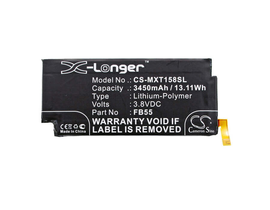3.8V, Li-Polymer, 3450mAh, SmartPhone battery fits Motorola, Fb55, Bounce, Droid Turbo 2, 13.11Wh Mobile, SmartPhone Cameron Sino Technology Limited (Smartphone)