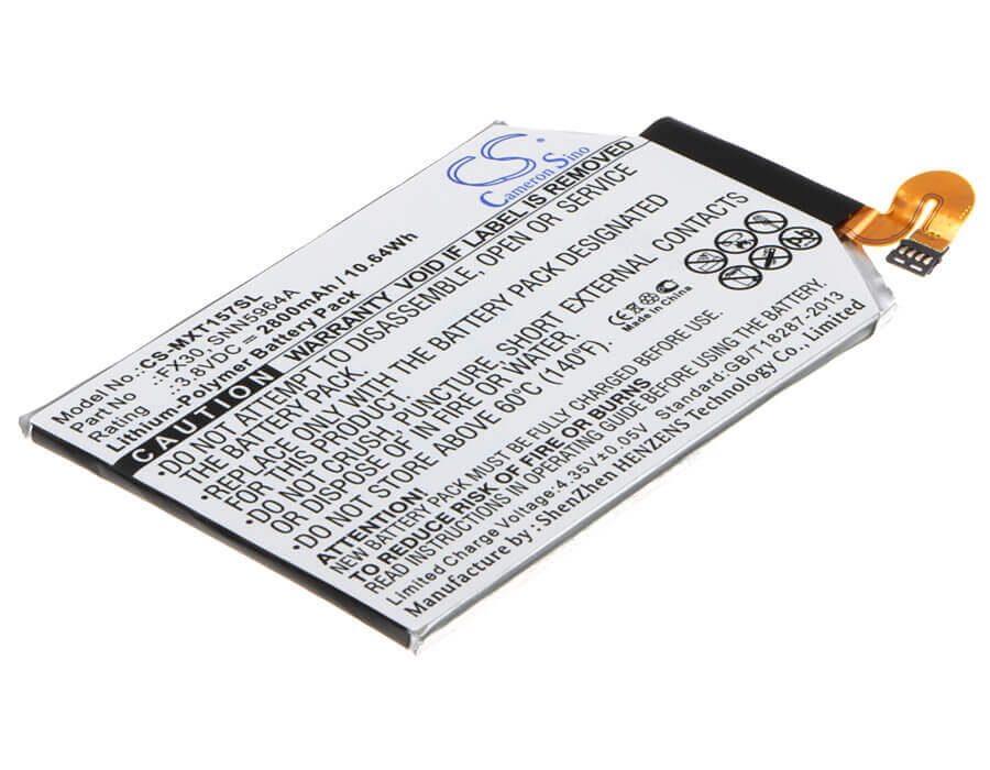 3.8V, Li-Polymer, 2800mAh, SmartPhone battery fits Motorola, Fx30, Moto X Pure Edition, Moto X Style, 10.64Wh Mobile, SmartPhone Cameron Sino Technology Limited (Smartphone)