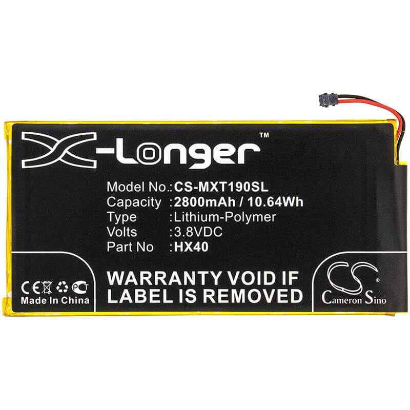3.8V, Li-Polymer, 2800mAh, SmartPhone battery fits Motorola, Hx40, Moto X4, Moto X4 Dual Sim, 10.64Wh Mobile, SmartPhone Cameron Sino Technology Limited (Smartphone)
