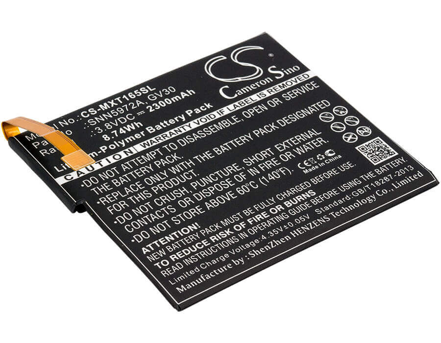 3.8V, Li-Polymer, 2300mAh, SmartPhone battery fits Motorola, Gv30, Moto Z Droid Edition Xlte, Moto Z Dual Sim, 8.74Wh Mobile, SmartPhone Cameron Sino Technology Limited (Smartphone)