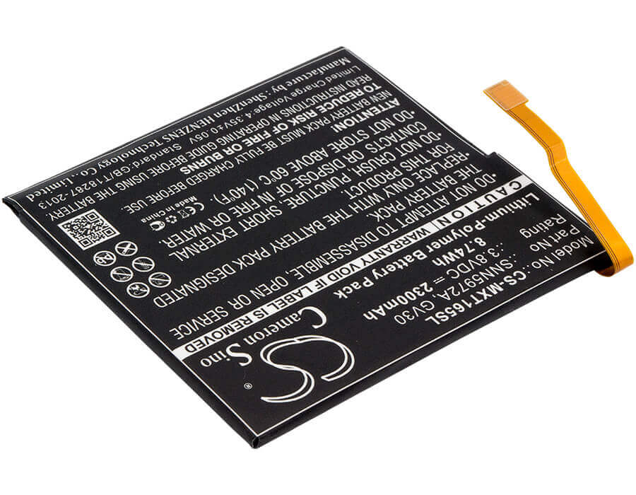 3.8V, Li-Polymer, 2300mAh, SmartPhone battery fits Motorola, Gv30, Moto Z Droid Edition Xlte, Moto Z Dual Sim, 8.74Wh Mobile, SmartPhone Cameron Sino Technology Limited (Smartphone)