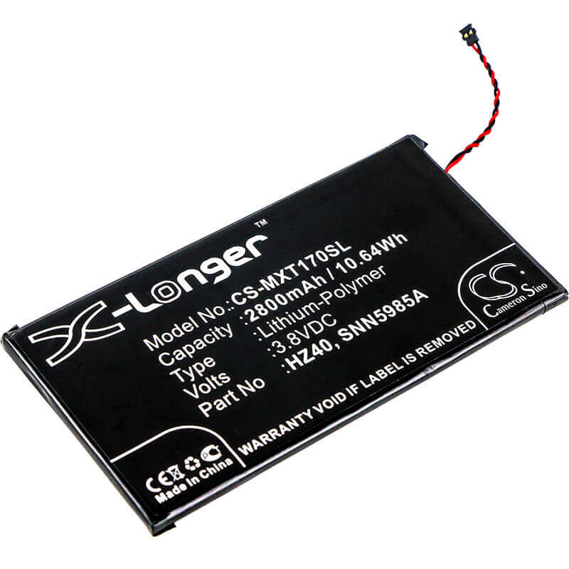 3.8V, Li-Polymer, 2800mAh, SmartPhone battery fits Motorola, Hz40, Moto Z2 Play, Moto Z2 Play Dual Sim, 10.64Wh Mobile, SmartPhone Cameron Sino Technology Limited (Smartphone)