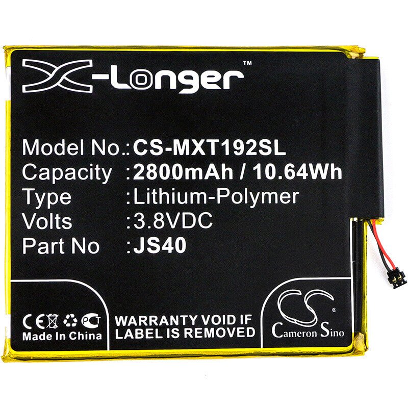 3.8V, Li-Polymer, 2800mAh, SmartPhone battery fits Motorola, Js40, Moto Z3, Moto Z3 Dual Sim, 10.64Wh Mobile, SmartPhone Cameron Sino Technology Limited (Smartphone)