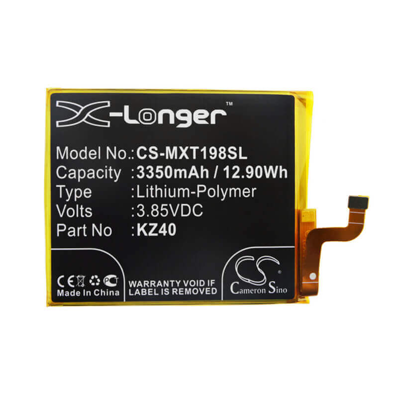 3.85V, Li-Polymer, 3350mAh, SmartPhone battery fits Motorola, Kz40, Moto Z4, Xt1980-3, 12.9Wh Mobile, SmartPhone Cameron Sino Technology Limited (Smartphone)