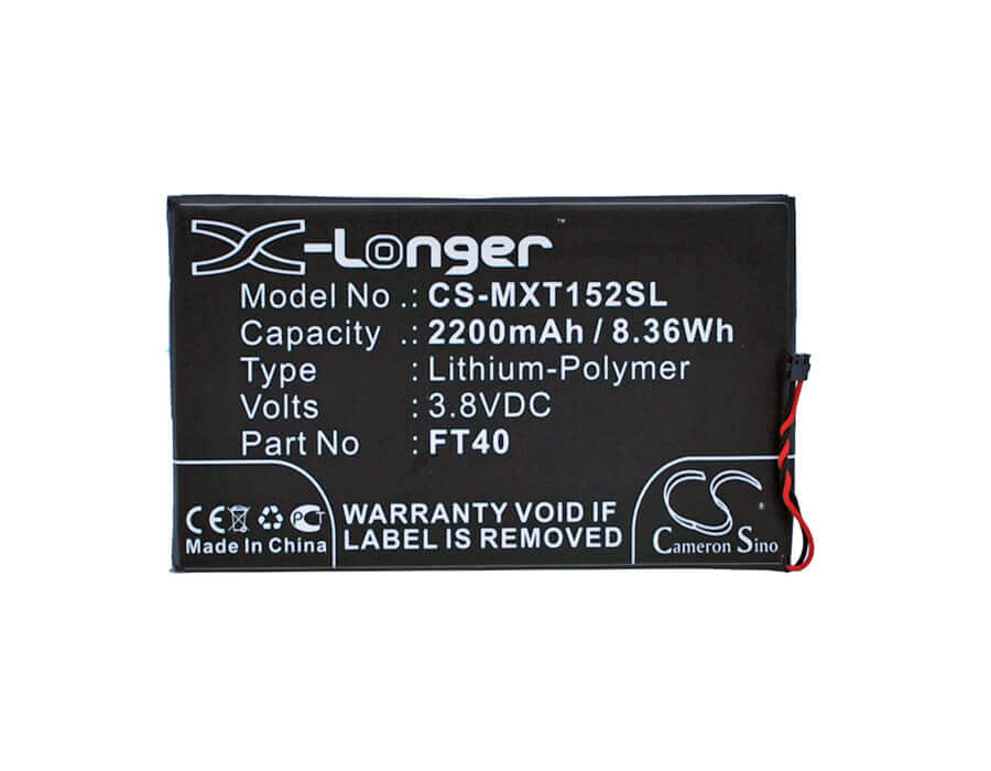 3,8V, Li-Polymer, 2200mAh, batterie de smartphone compatible avec Motorola, Et40, Motoe 2nd, Xt1077, 8,36Wh Mobile, Smartphone Cameron Sino Technology Limited (Smartphone)