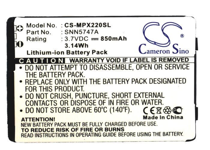 Battery For Motorola Mpx220 3.7v, 850mah - 3.15wh Batteries for Electronics Cameron Sino Technology Limited (Suspended)