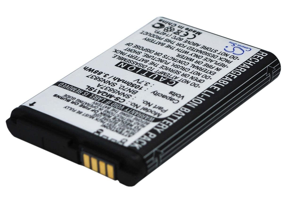 3.7V, Li-ion, 1050mAh, SmartPhone battery fits Motorola, Bn70, Mt710, 3.89Wh Mobile, SmartPhone Cameron Sino Technology Limited (Suspended)