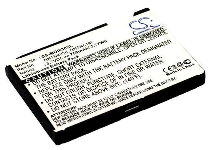 3.7V, Li-ion, 750mAh, SmartPhone battery fits Motorola, Nntn4930, Nextel I830, Nextel I833, 2.78Wh Mobile, SmartPhone Cameron Sino Technology Limited (Suspended)