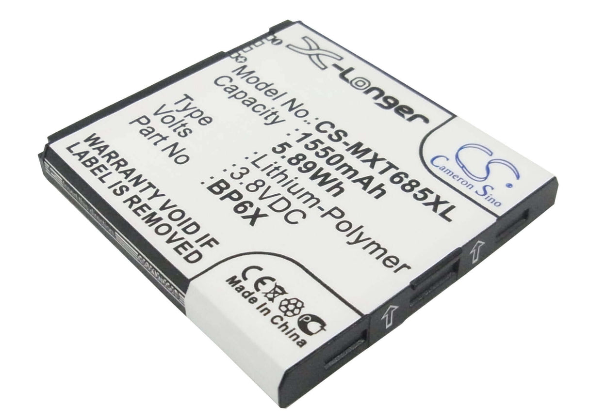 3.8V, Li-Polymer, 1550mAh, SmartPhone battery fits Motorola, Hp6x, Motosmart Plus, Pro, 5.89Wh Mobile, SmartPhone Cameron Sino Technology Limited (Smartphone)