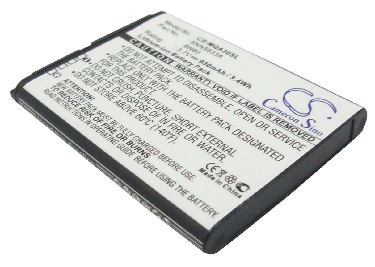 3.7V, Li-ion, 930mAh, SmartPhone battery fits Motorola, Bn10, Eco A45, Hint Qa30, 3.44Wh Mobile, SmartPhone Cameron Sino Technology Limited (Smartphone)