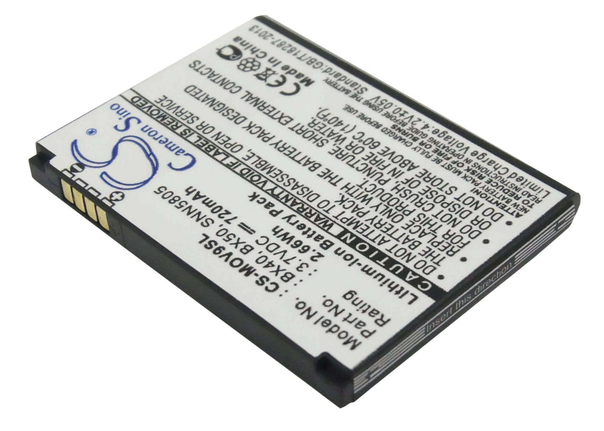 3.7V, Li-ion, 720mAh, SmartPhone battery fits Motorola, Bx40, Moto Jewel, Moto U8, 2.66Wh Mobile, SmartPhone Cameron Sino Technology Limited (Smartphone)