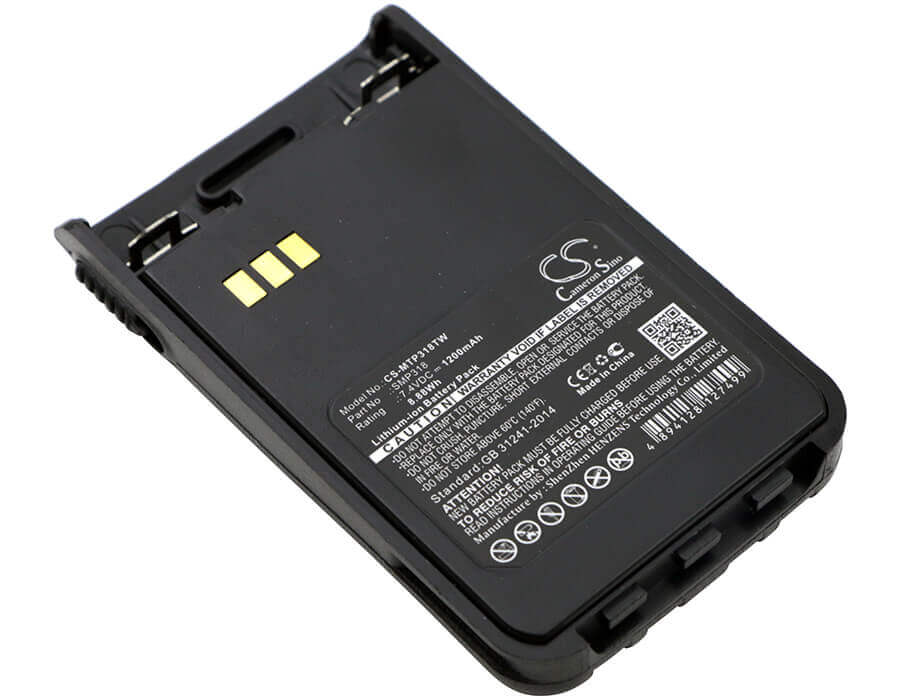 7.4V, Li-ion, 1200mAh, Two-Way Radio battery fits Motorola, Smp318, Smp-318, 8.88Wh Two-Way Radio Cameron Sino Technology Limited