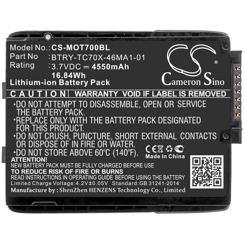 Motorola TC70 TC75 TC77 Battery Replacement 4550mAh Li-ion Barcode Scanner Cameron Sino Technology Limited