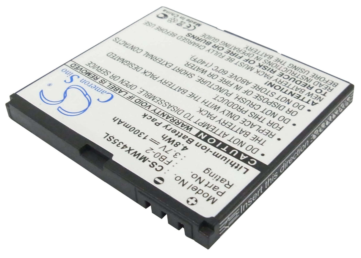 3.7V, Li-ion, 1300mAh, SmartPhone battery fits Motorola, Fb0-2, Triumph, Wx435, 4.81Wh Mobile, SmartPhone Cameron Sino Technology Limited (Smartphone)