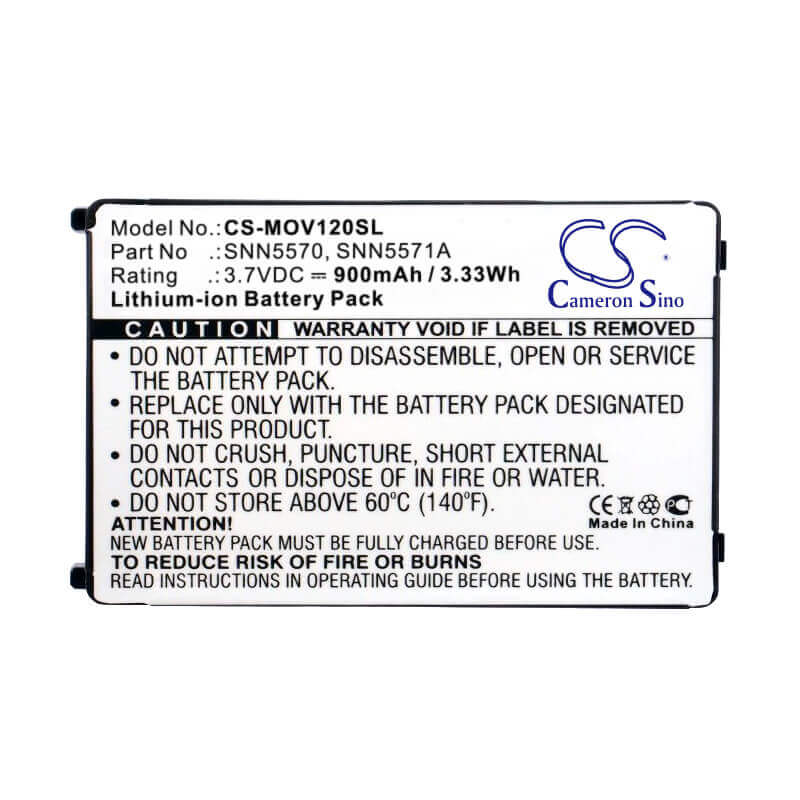 3.7V, Li-ion, 900mAh, SmartPhone battery fits Motorola, Snn5570, V120, V120c, 3.33Wh Mobile, SmartPhone Cameron Sino Technology Limited (Smartphone)