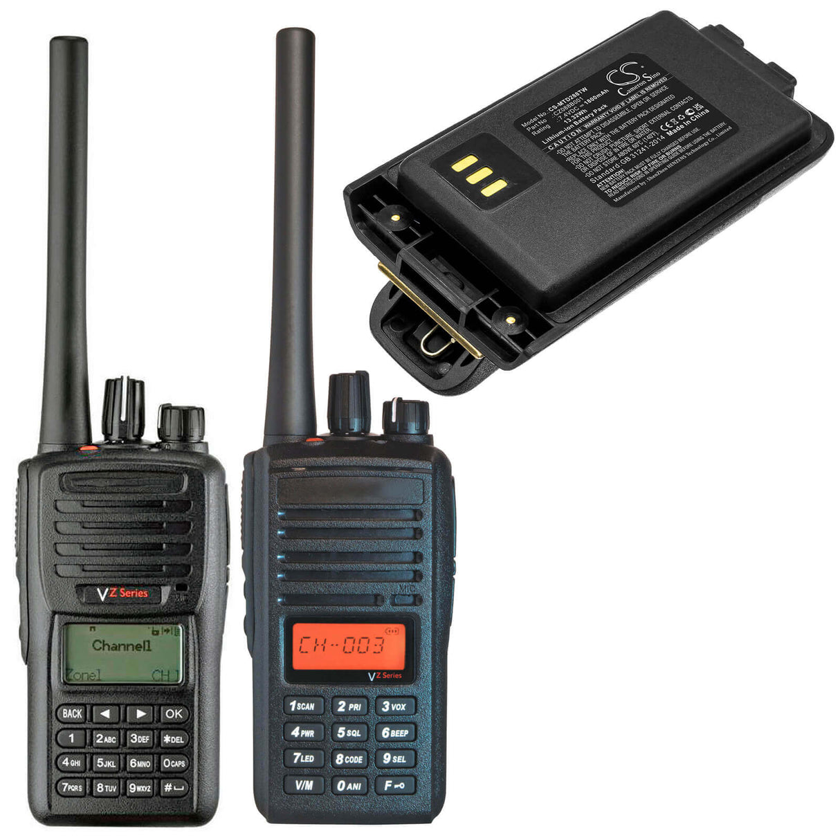 7.4V, Li-ion, 1800mAh, Two-Way Radio battery fits Motorola, Vertex, Cz088b001, Vz-20, Vz-28, 13.32Wh Two-Way Radio Cameron Sino Technology Limited