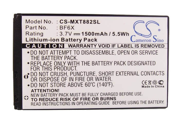 3.7V, Li-ion, 1500mAh, SmartPhone battery fits Motorola, Bf6x, Domino +, Droid 3, 5.55Wh Mobile, SmartPhone Cameron Sino Technology Limited (Smartphone)