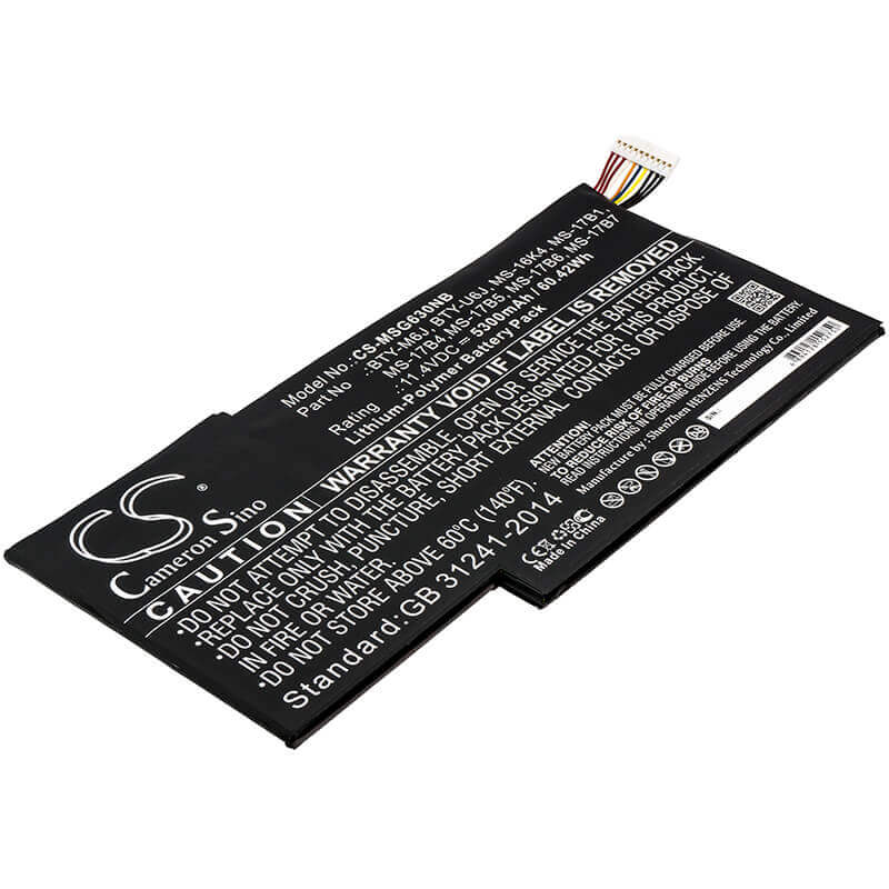 Battery For Msi, 0016k2-213, 0016k2-214, 0016k2-468 11.4v, 5300mah - 60.42wh Notebook, Laptop Cameron Sino Technology Limited
