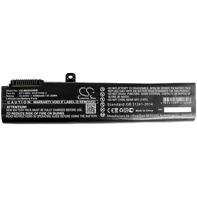 Notebook battery For Msi, Ge62, Ge62 2qc-264xcn 10.8v, 4400mah - 47.52wh Notebook, Laptop Cameron Sino Technology Limited