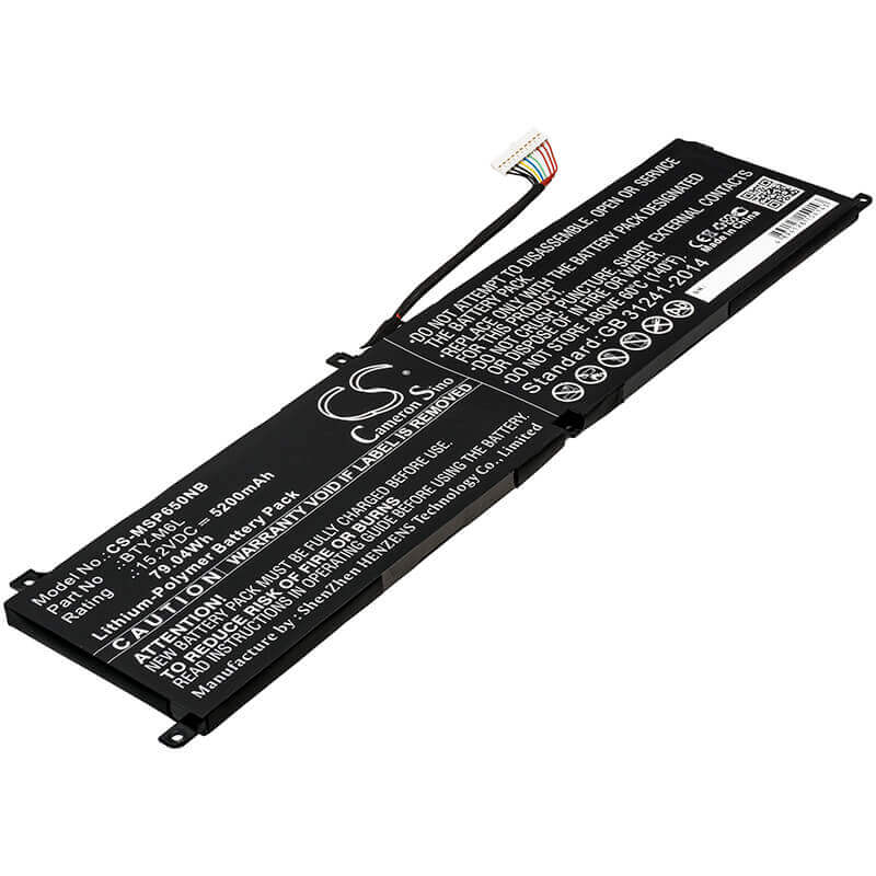 Battery For Msi, Gs65, Gs65 Stealth Thin, Gs65 Stealth Thin 9re-051us 15.2v, 5200mah - 79.04wh Notebook, Laptop Cameron Sino Technology Limited