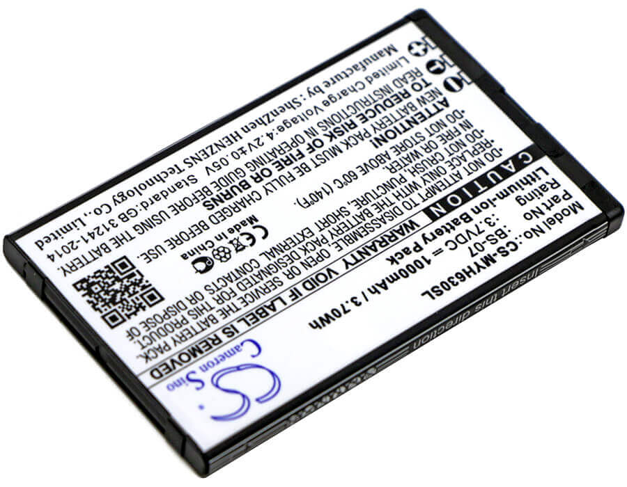 3.7V, Li-ion, 1000mAh, SmartPhone battery fits Myphone, Bs-07, 6300, 3.7Wh Mobile, SmartPhone Cameron Sino Technology Limited (Smartphone)