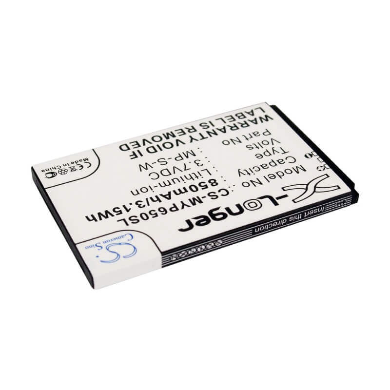 3.7V, Li-ion, 850mAh, SmartPhone battery fits Myphone, Mp-s-w, 6500, 3.15Wh Mobile, SmartPhone Cameron Sino Technology Limited (Smartphone)