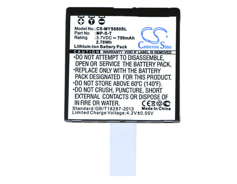 3.7V, Li-ion, 750mAh, SmartPhone battery fits Myphone, Mp-s-t, 6600, 6600 Free, 2.78Wh Mobile, SmartPhone Cameron Sino Technology Limited (Smartphone)