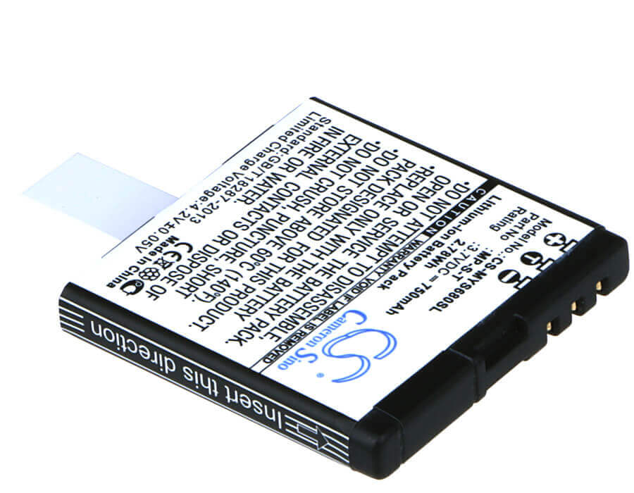 3.7V, Li-ion, 750mAh, SmartPhone battery fits Myphone, Mp-s-t, 6600, 6600 Free, 2.78Wh Mobile, SmartPhone Cameron Sino Technology Limited (Smartphone)