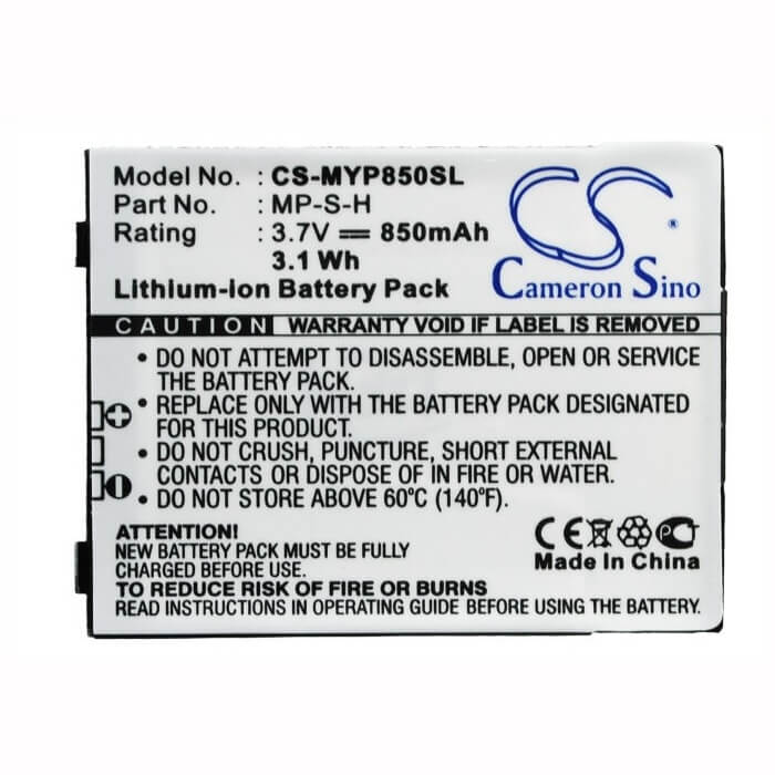 3.7V, Li-ion, 850mAh, SmartPhone battery fits Myphone, Mp-s-h, 8850tv, 8850tv Feeling, 3.15Wh Mobile, SmartPhone Cameron Sino Technology Limited (Suspended)