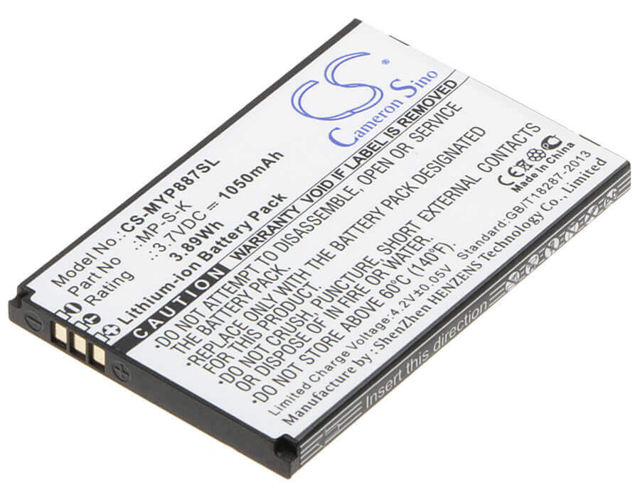 3.7V, Li-ion, 1050mAh, SmartPhone battery fits Myphone, Mp-s-k, 8870, 3.89Wh Mobile, SmartPhone Cameron Sino Technology Limited (Smartphone)