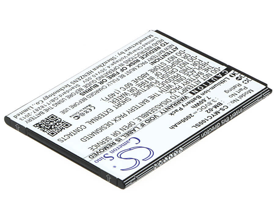 3.8V, Li-ion, 2000mAh, SmartPhone battery fits Myphone, Bm-02, Cube, 7.6Wh Mobile, SmartPhone Cameron Sino Technology Limited (Suspended)
