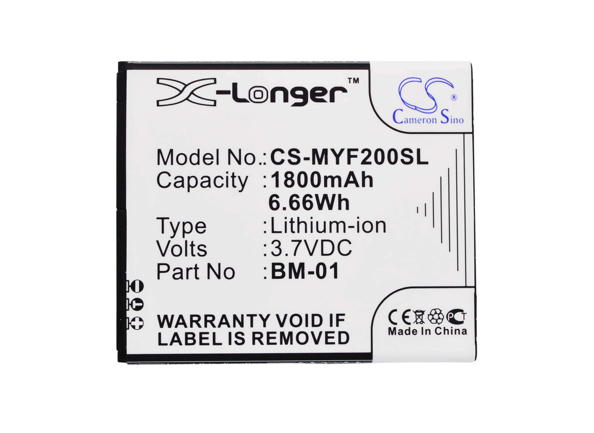 3.7V, Li-ion, 1800mAh, SmartPhone battery fits Myphone, Bm-01, Fun 2, Next-s, 6.66Wh Mobile, SmartPhone Cameron Sino Technology Limited (Smartphone)